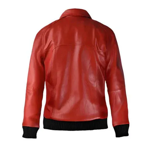 Men's Horizon Red Bomber Leather Jacket