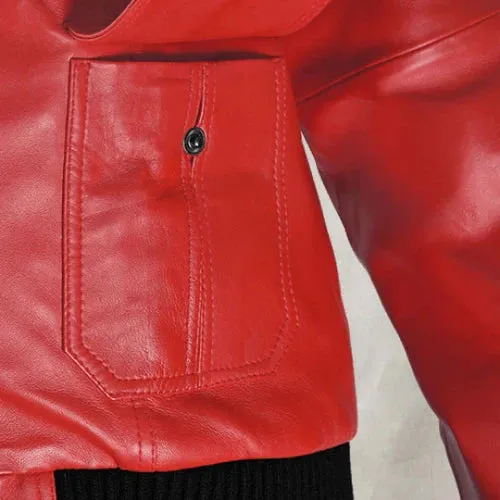Men's Horizon Red Bomber Leather Jacket