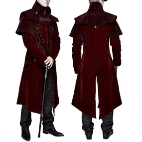 Men's Medieval Steampunk Jacket Vintage Gothic Victorian Tuxedo Frock Coat