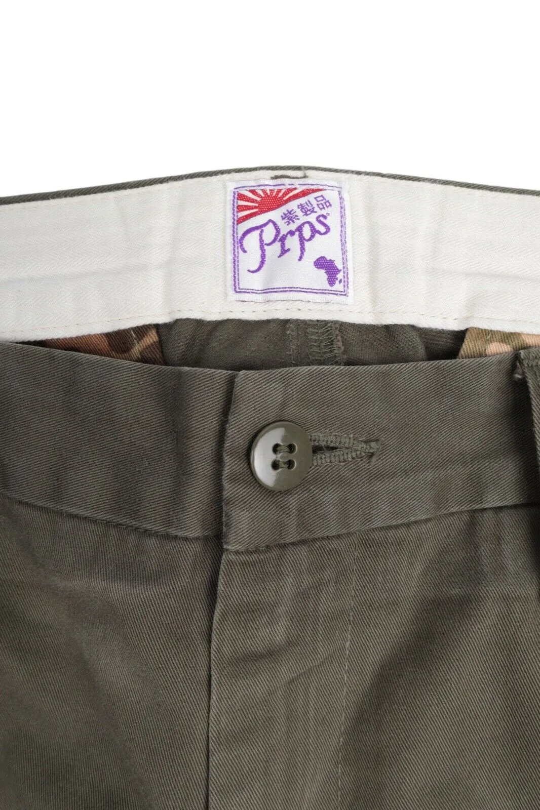 Men's PRPS Made In Japan Olive Military Chino Cotton Pants Size 34