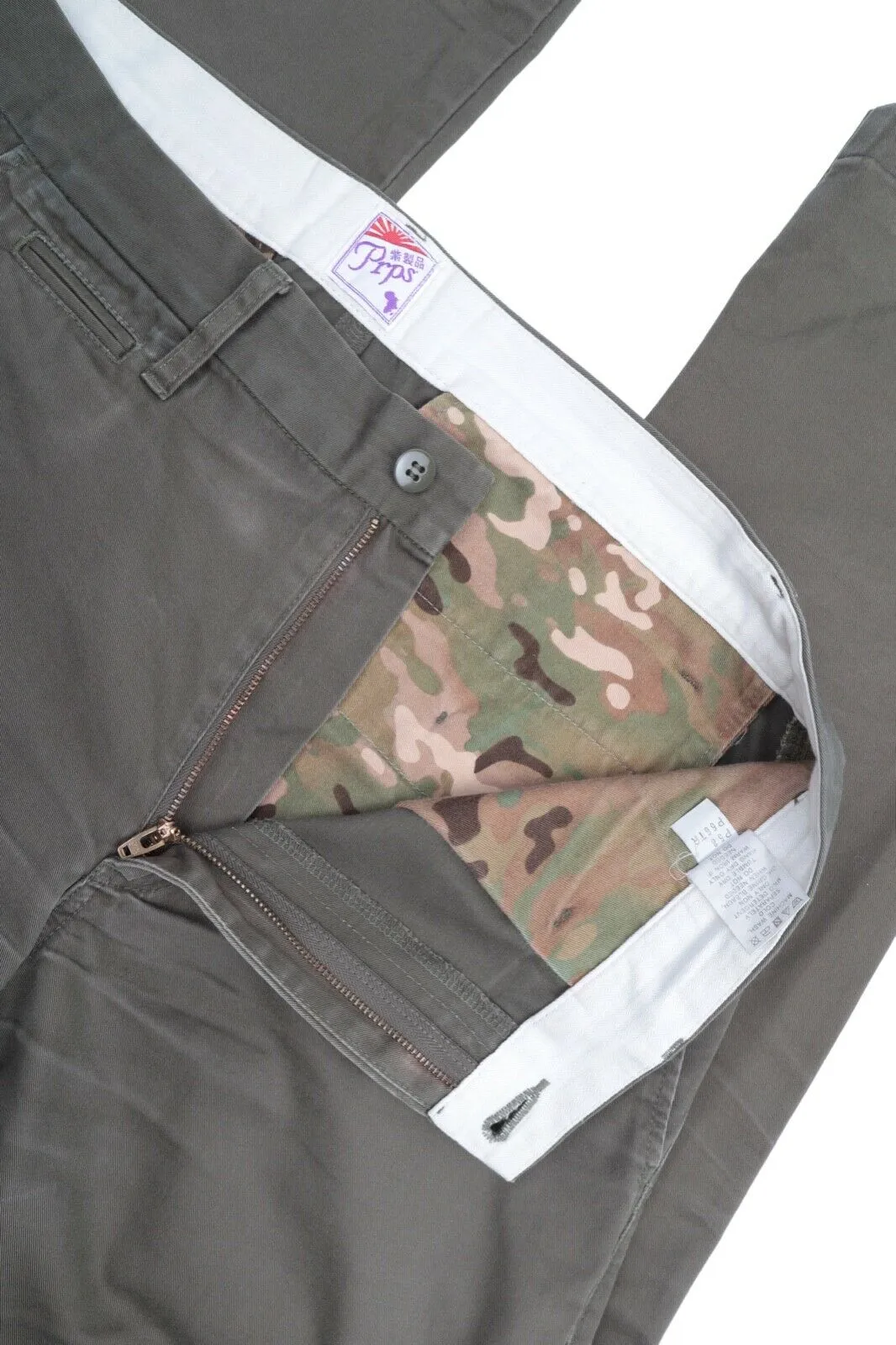 Men's PRPS Made In Japan Olive Military Chino Cotton Pants Size 34
