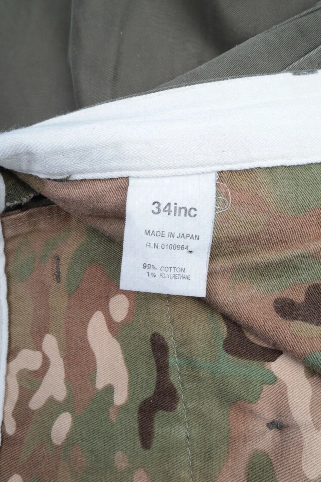 Men's PRPS Made In Japan Olive Military Chino Cotton Pants Size 34