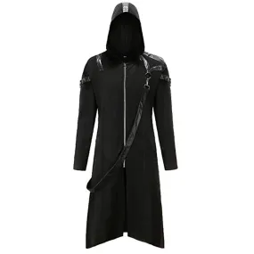 Men's Steampunk Renaissance Hooded Jacket Victorian Gothic Frock Coat