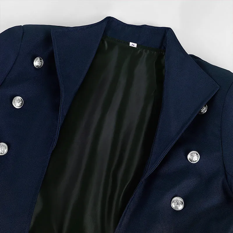 Mens Steampunk Vintage Jacket Gothic Victorian Frock Coat Uniform Halloween Costume Tailcoat