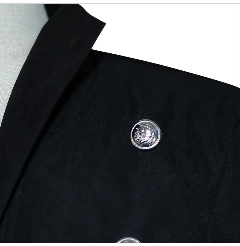 Mens Steampunk Vintage Jacket Gothic Victorian Frock Coat Uniform Halloween Costume Tailcoat