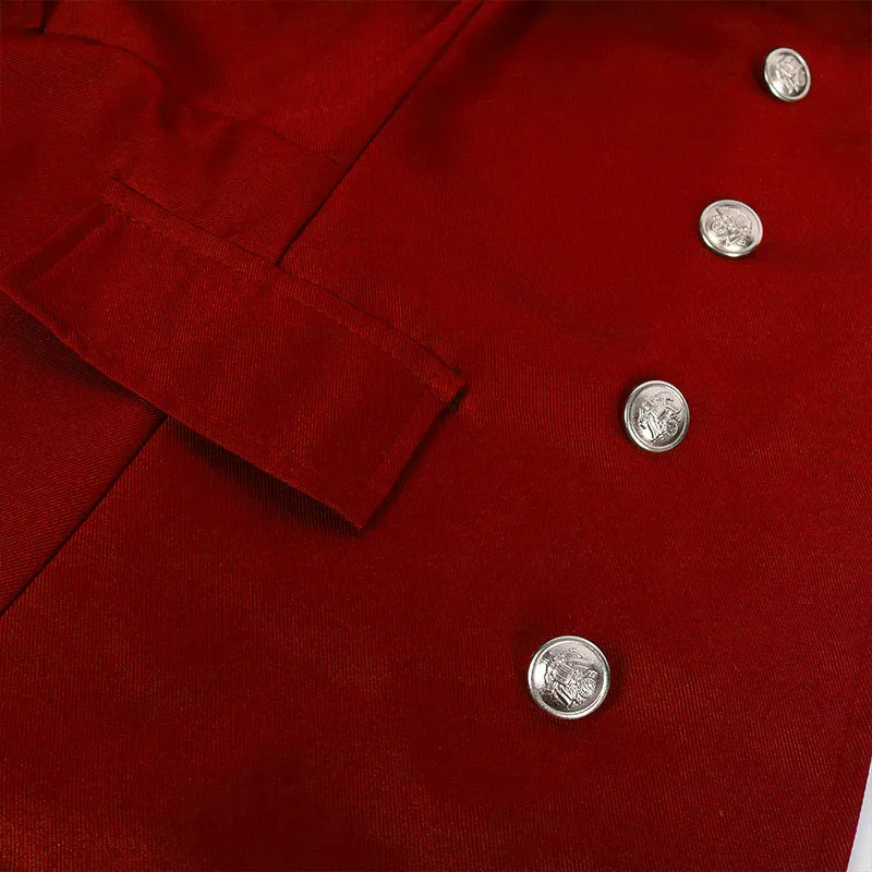 Mens Steampunk Vintage Jacket Gothic Victorian Frock Coat Uniform Halloween Costume Tailcoat