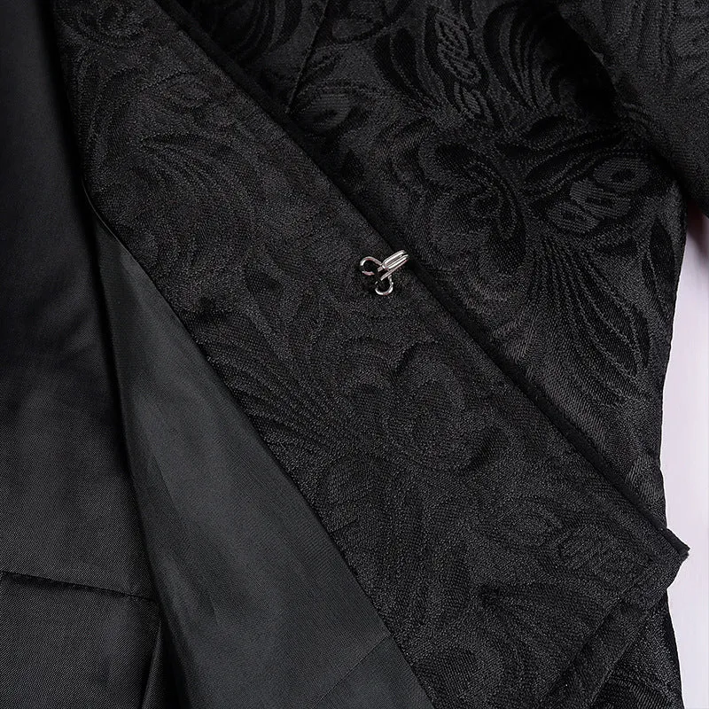 Men's Steampunk Vintage Jacket Gothic Victorian Frock Coat Uniform Halloween Costume