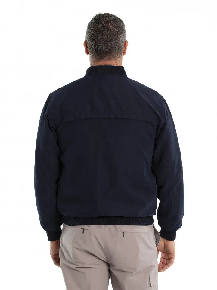 Microfibre Bomber Jacket | Ink