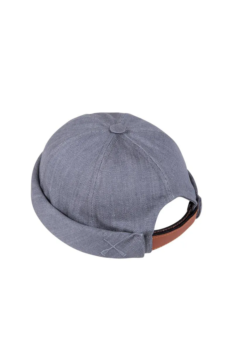 MIKI DOCKER HAT GREY DENIM