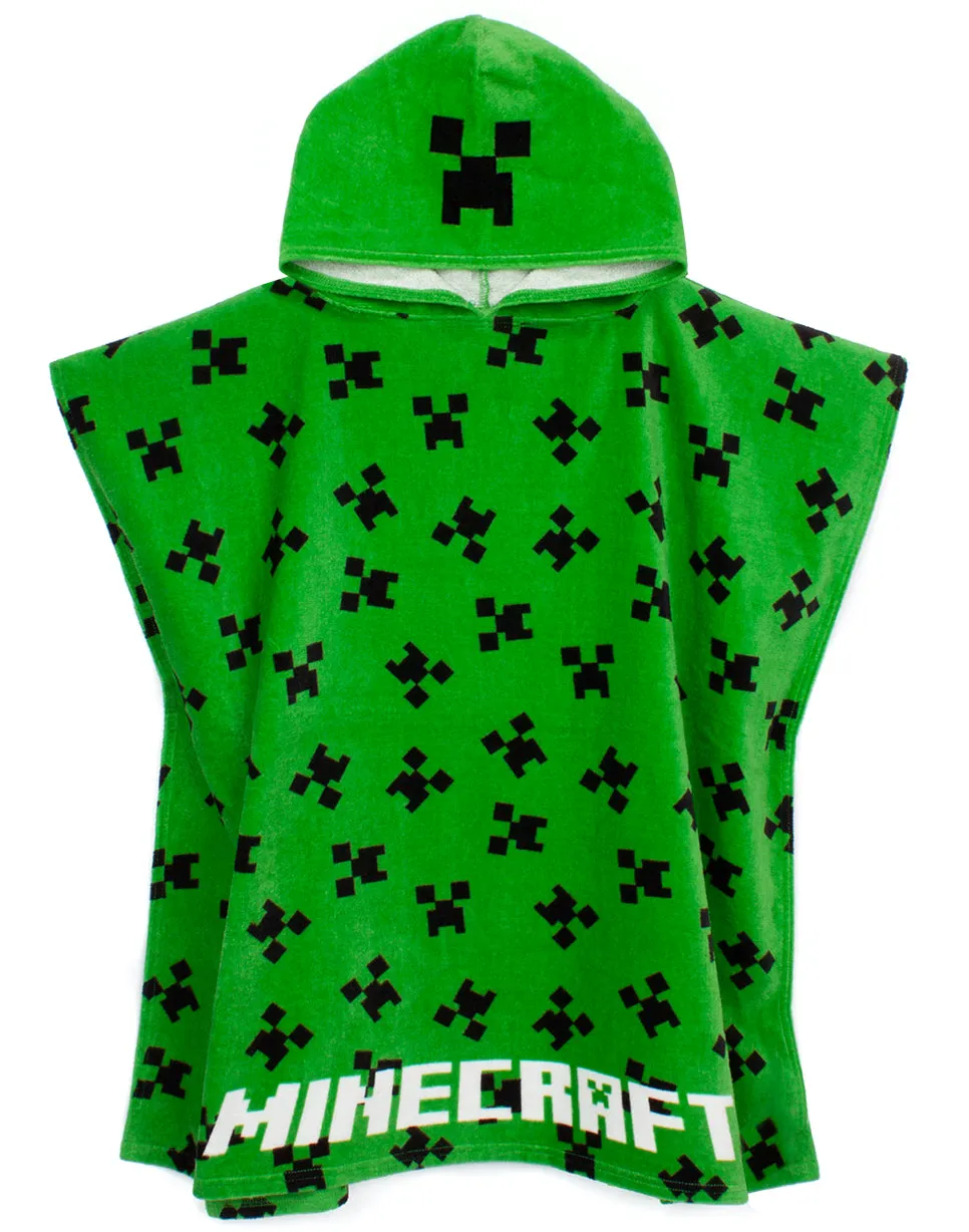 Minecraft Creeper Boy's Towel Poncho