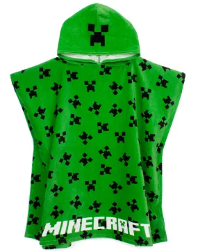 Minecraft Creeper Boy's Towel Poncho
