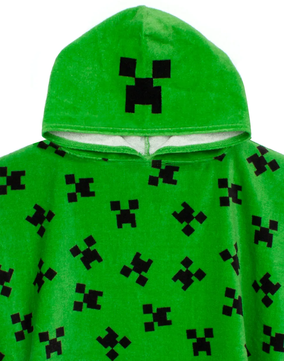 Minecraft Creeper Boy's Towel Poncho