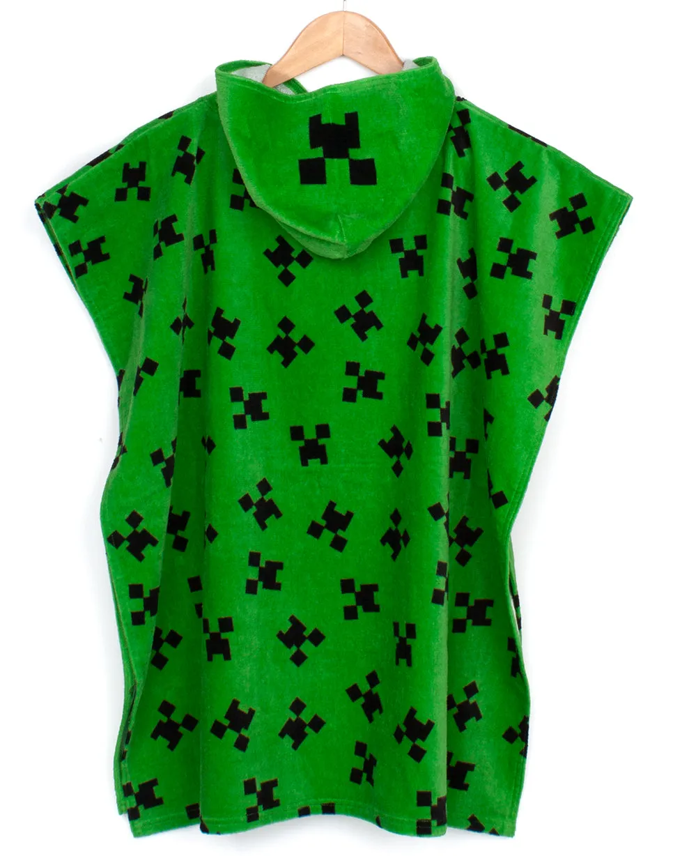 Minecraft Creeper Boy's Towel Poncho