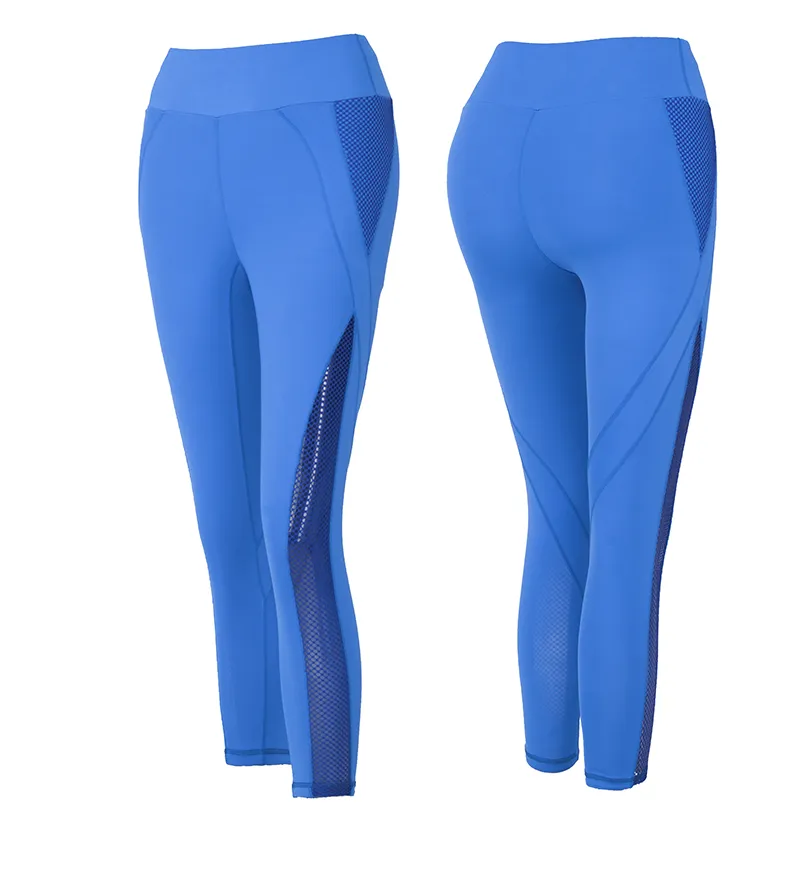 MIP MESH PANEL DETAIL TRAINING LEGGINGS IN BLUE