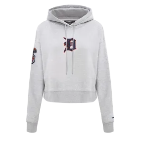 MLB DETROIT TIGERS CLASSIC WOMEN'S CROPPED PO HOODIE (HEATHER GREY)