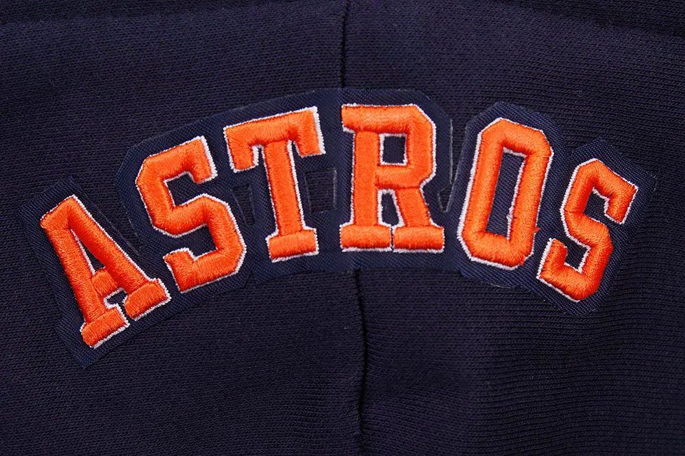 MLB HOUSTON ASTROS SCRIPT TAIL WOMEN'S RIB FLC CROPPED PO HOODIE (MIDNIGHT NAVY/ORANGE/MIDNIGHT NAVY)