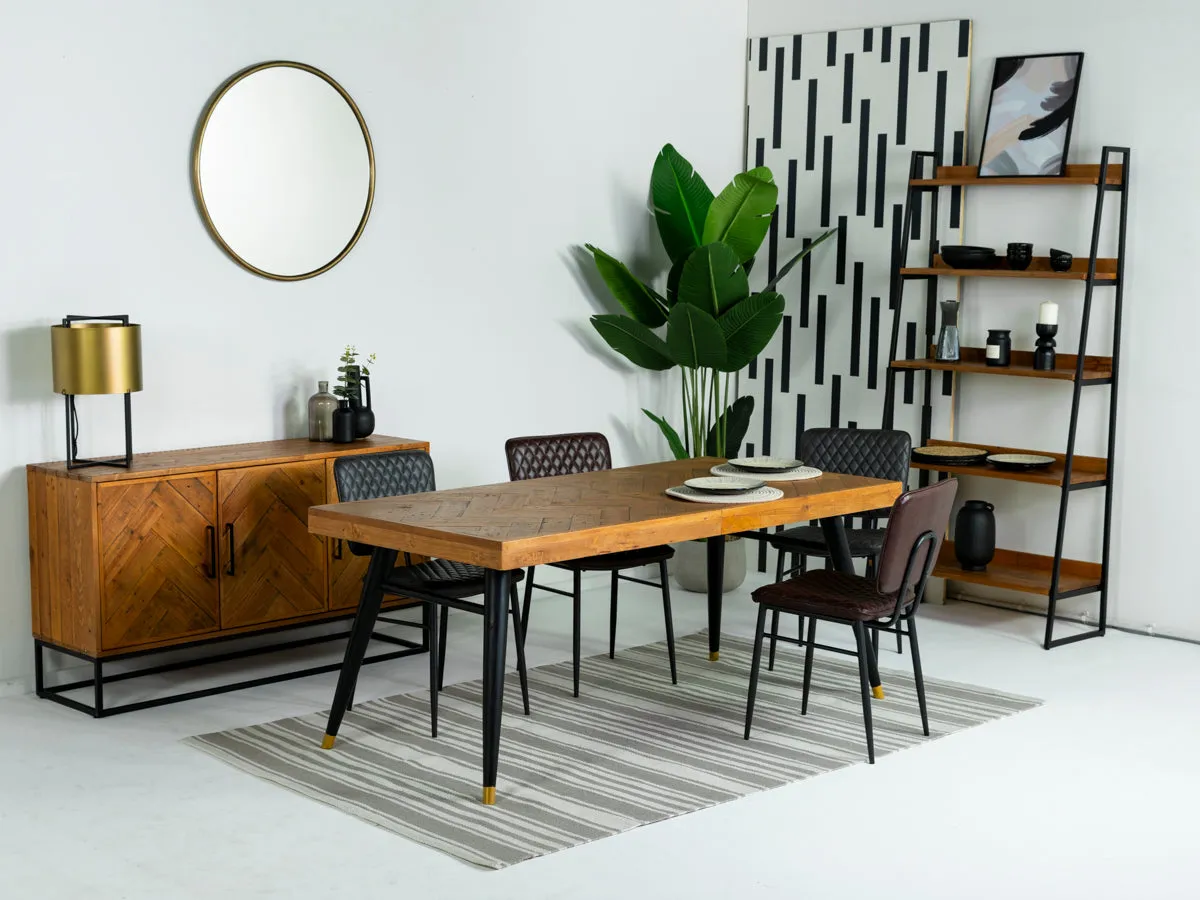 Mode 140-180cm Extendable Dining Table & Brown Houston Dining Chairs
