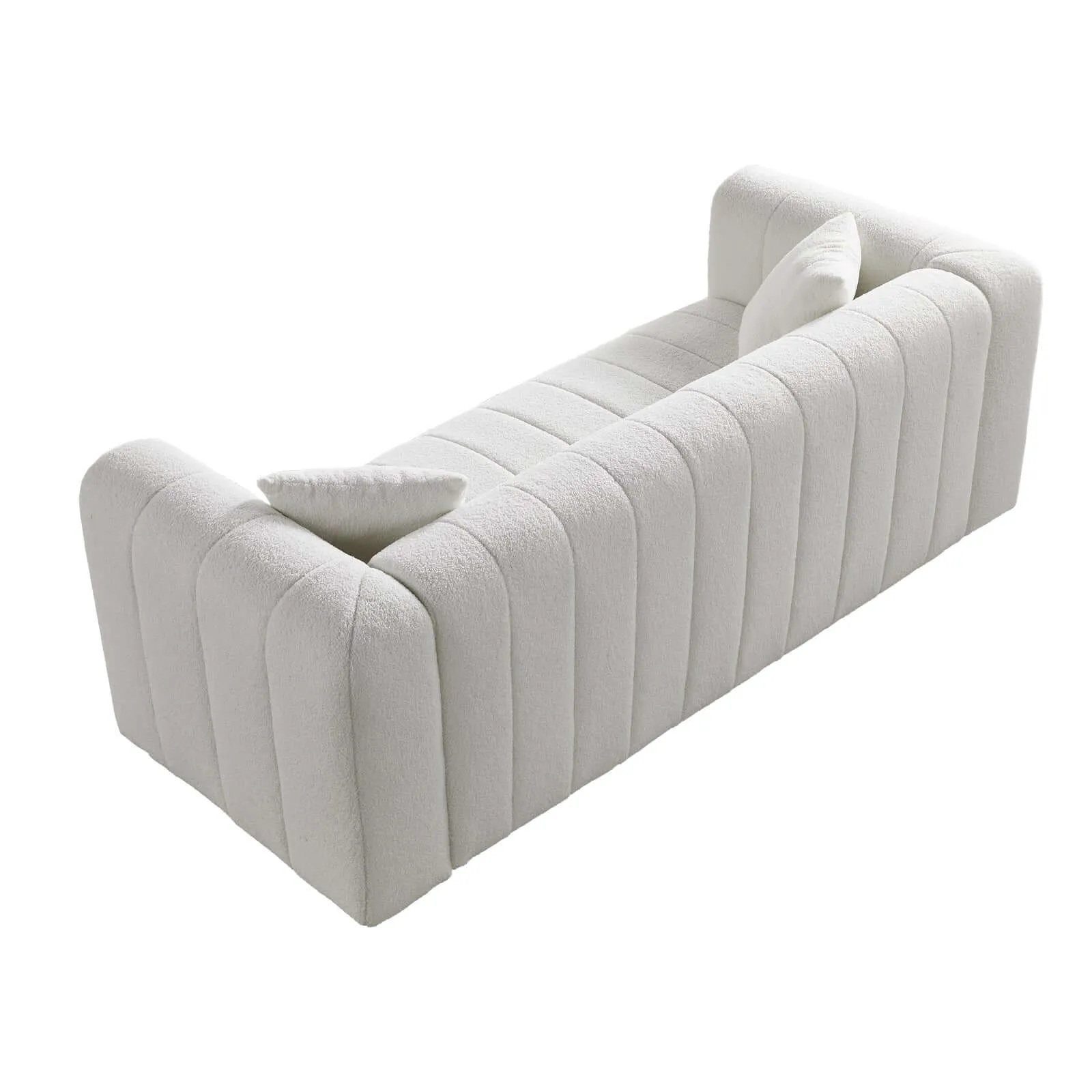 Modern Teddy White Velvet Sofa with Gold Legs