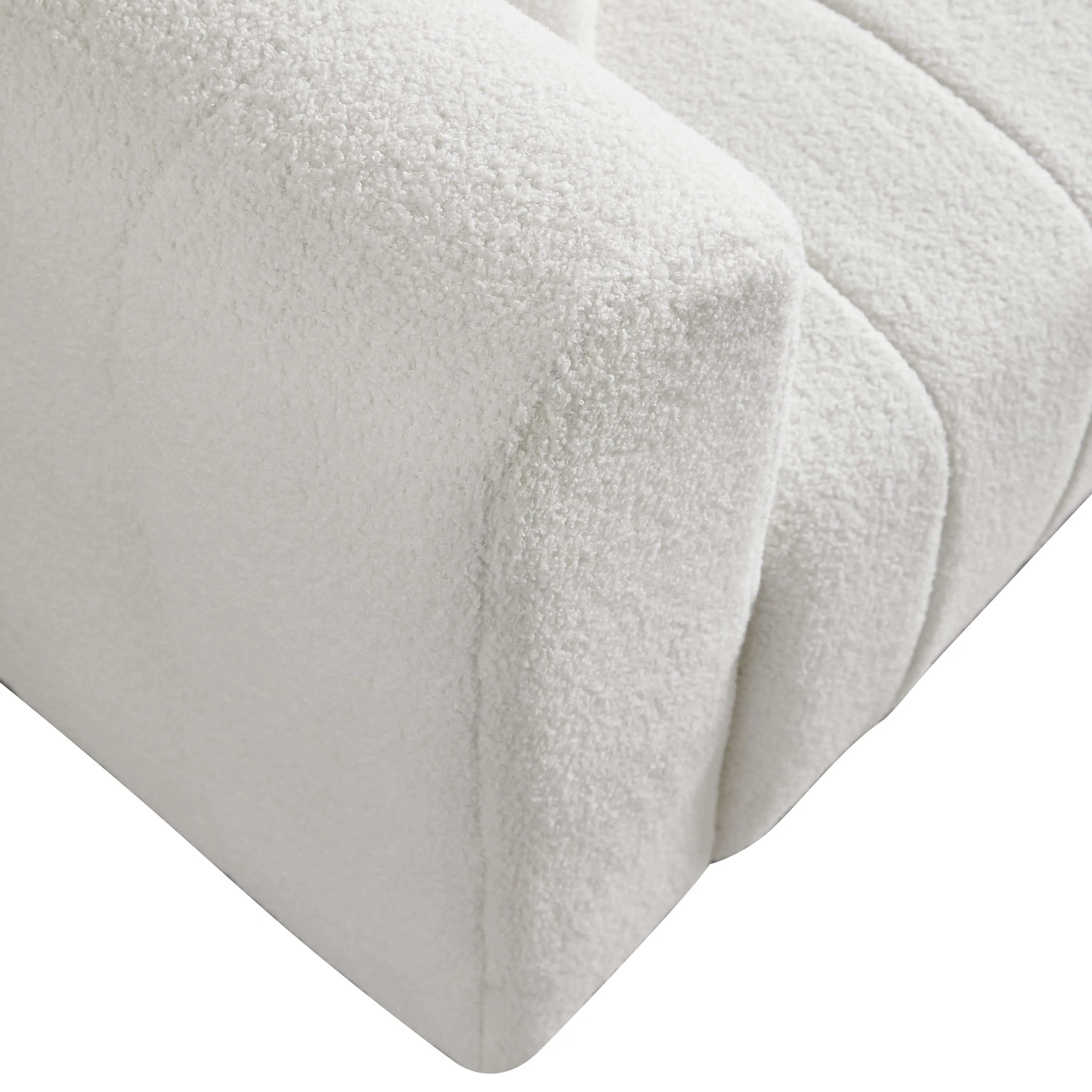 Modern Teddy White Velvet Sofa with Gold Legs