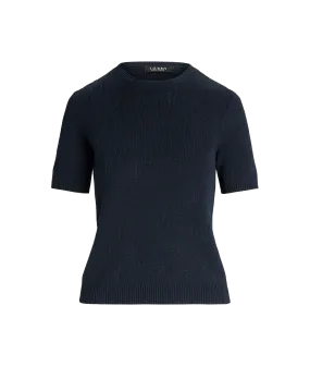 Monogram Jacquard Short-Sleeve Jumper - Black