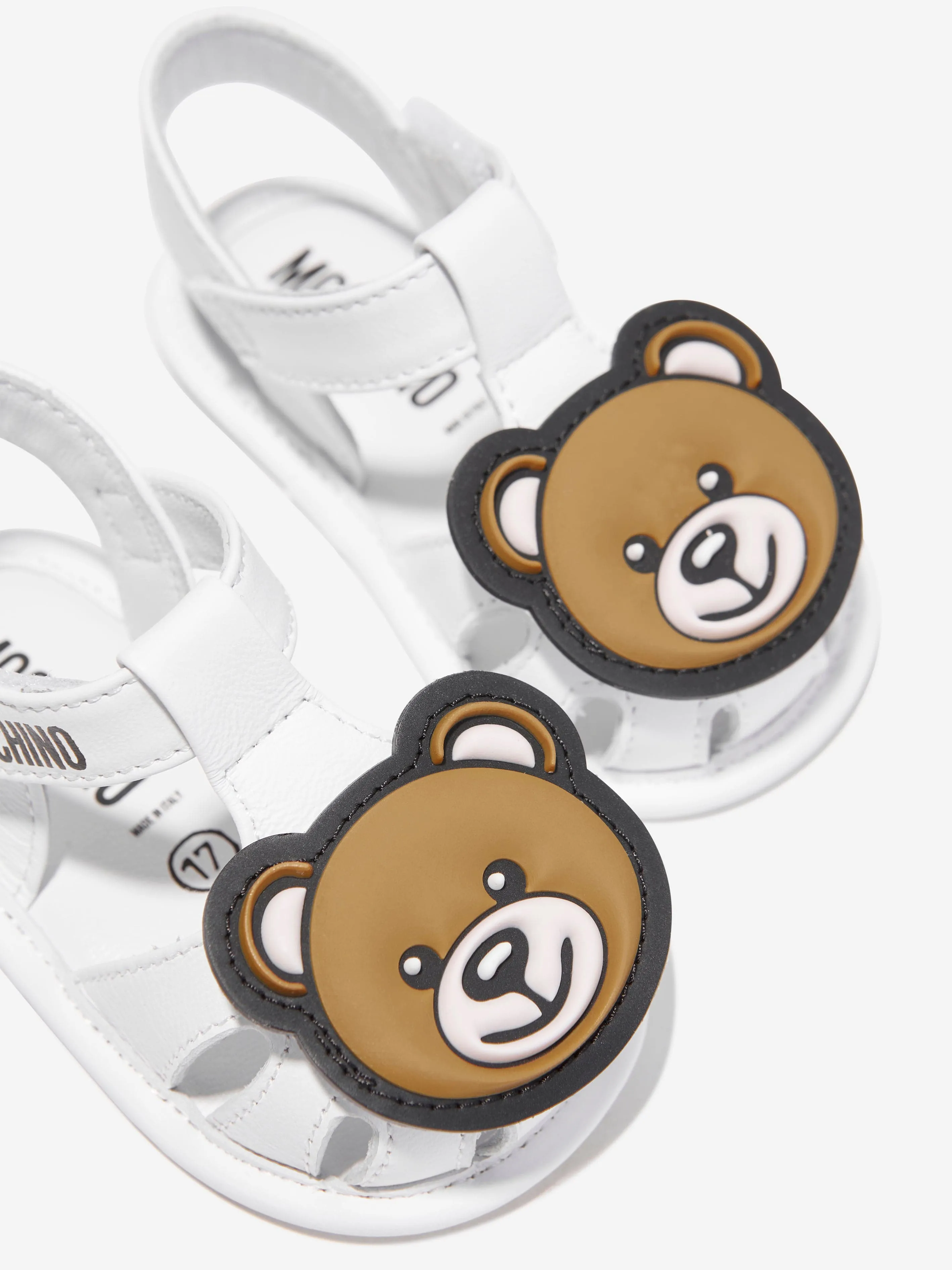 Moschino Baby Teddy Bear Sandals in White