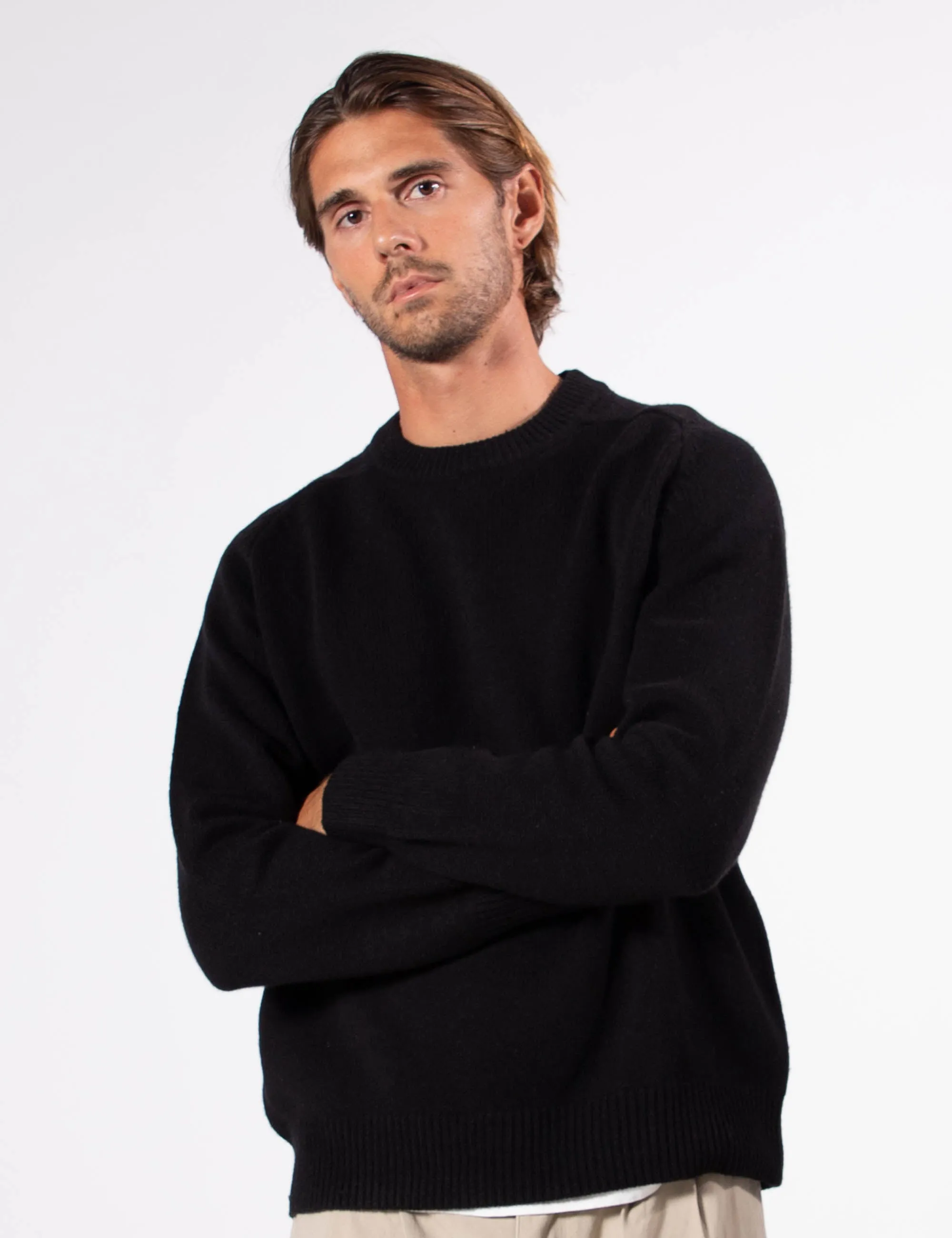 Mr Simple Fred Crewneck Knit in Black