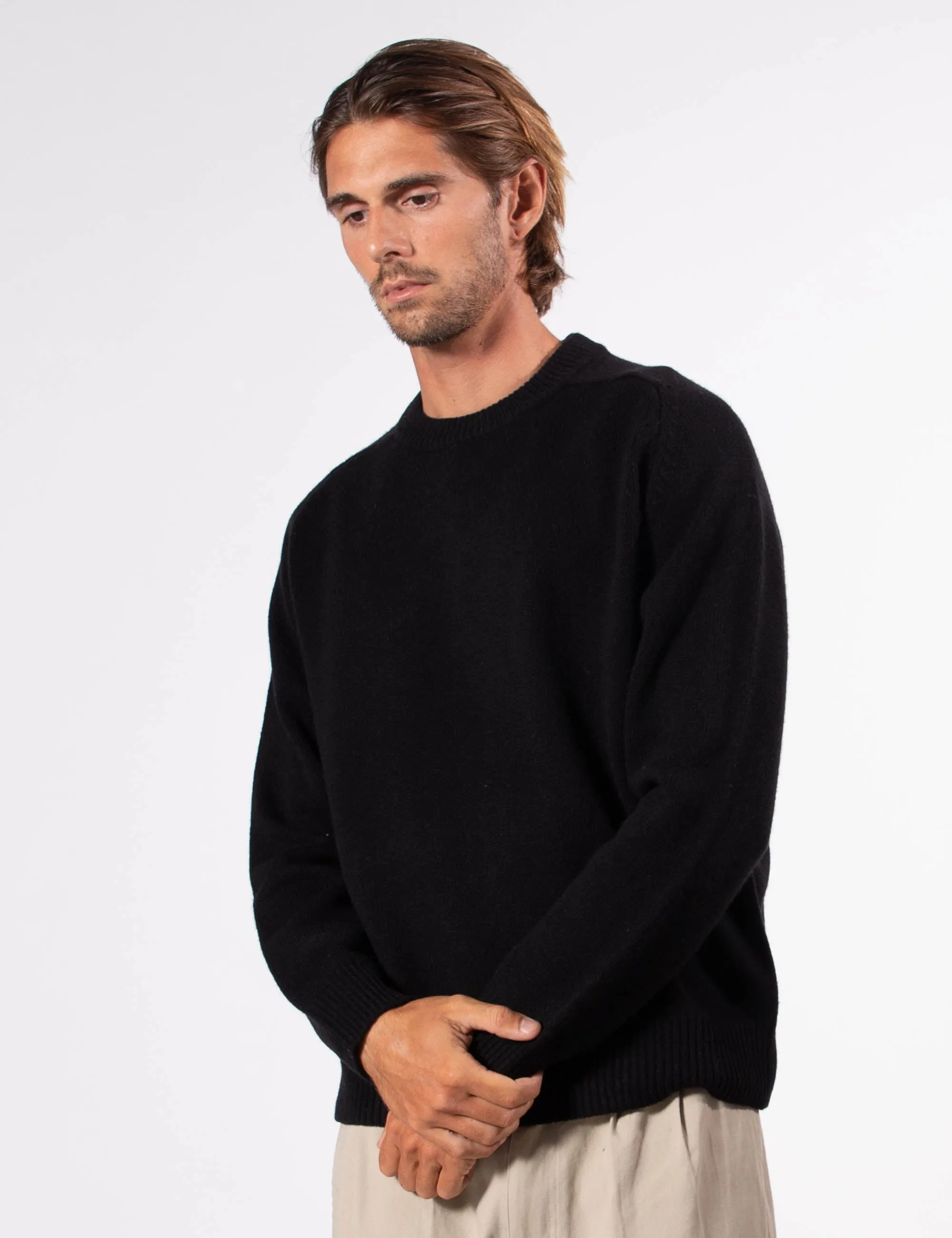 Mr Simple Fred Crewneck Knit in Black