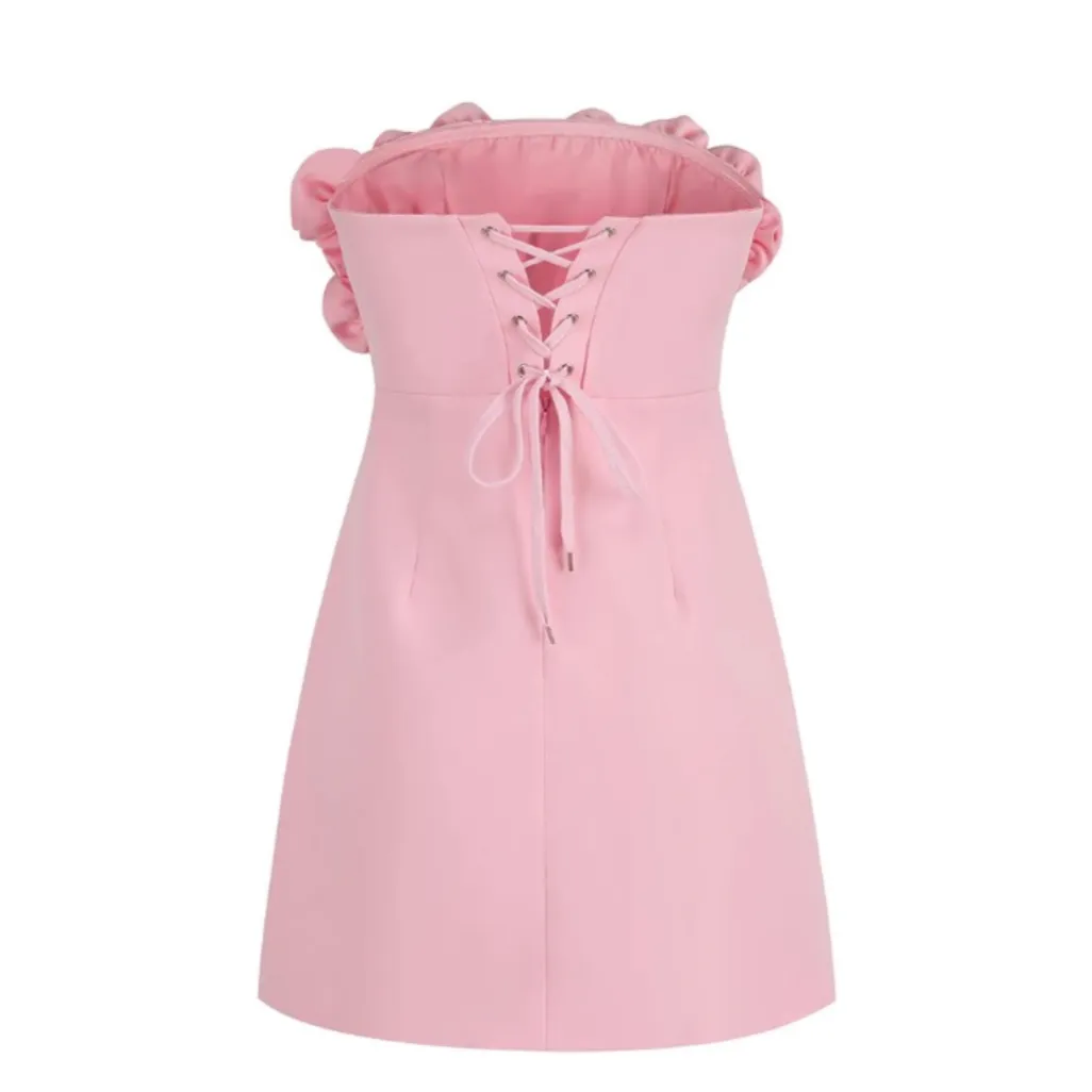 Myla Rosette Applique Tube Mini Dress