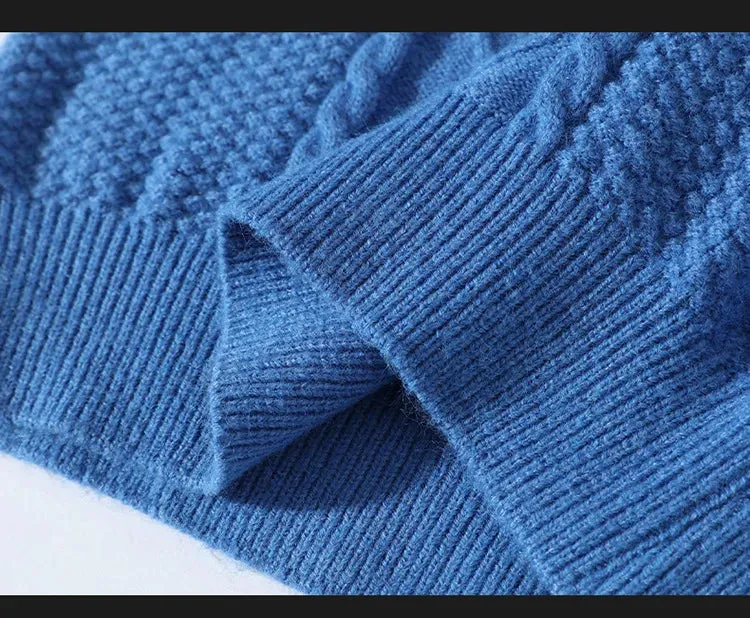 Neue männer Warme Pullover Gestrickte Pullover Rundhals Vintage Harajuku Lose Einfarbig Casual Winter Pullover Männer Pullover Mann