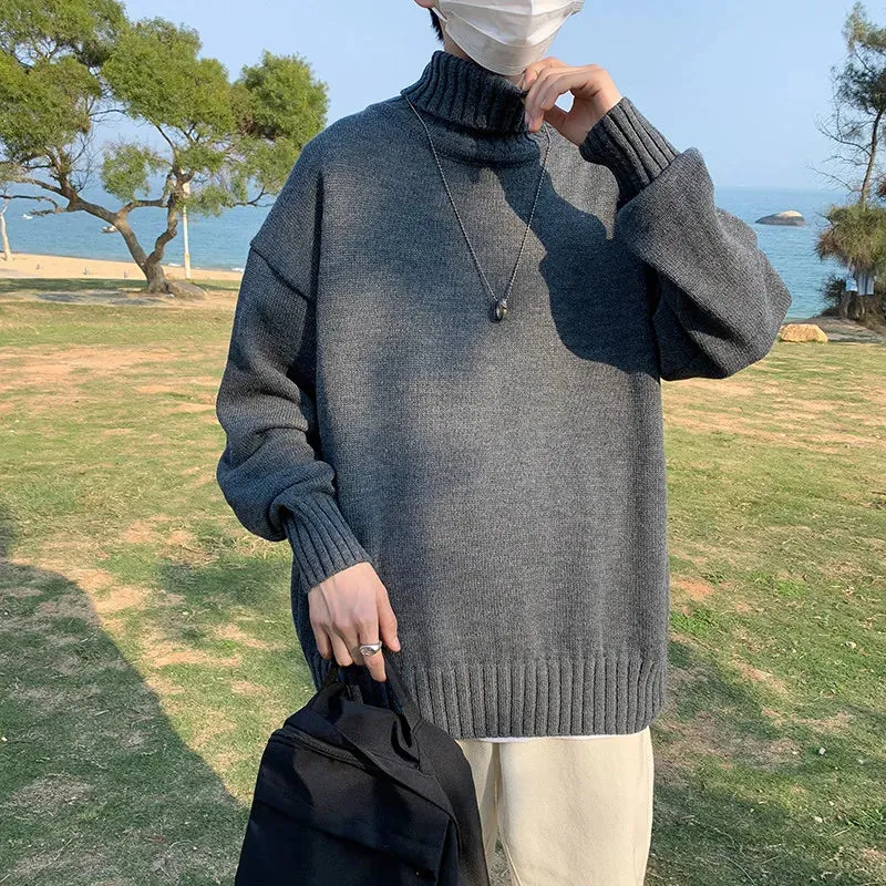 Neue Rollkragen Pullover Männer Lose Gestrickte Pullover Streetwear Herren Übergroßen Pullover Mode Lässig Pullover Männer Pullover M-8XL