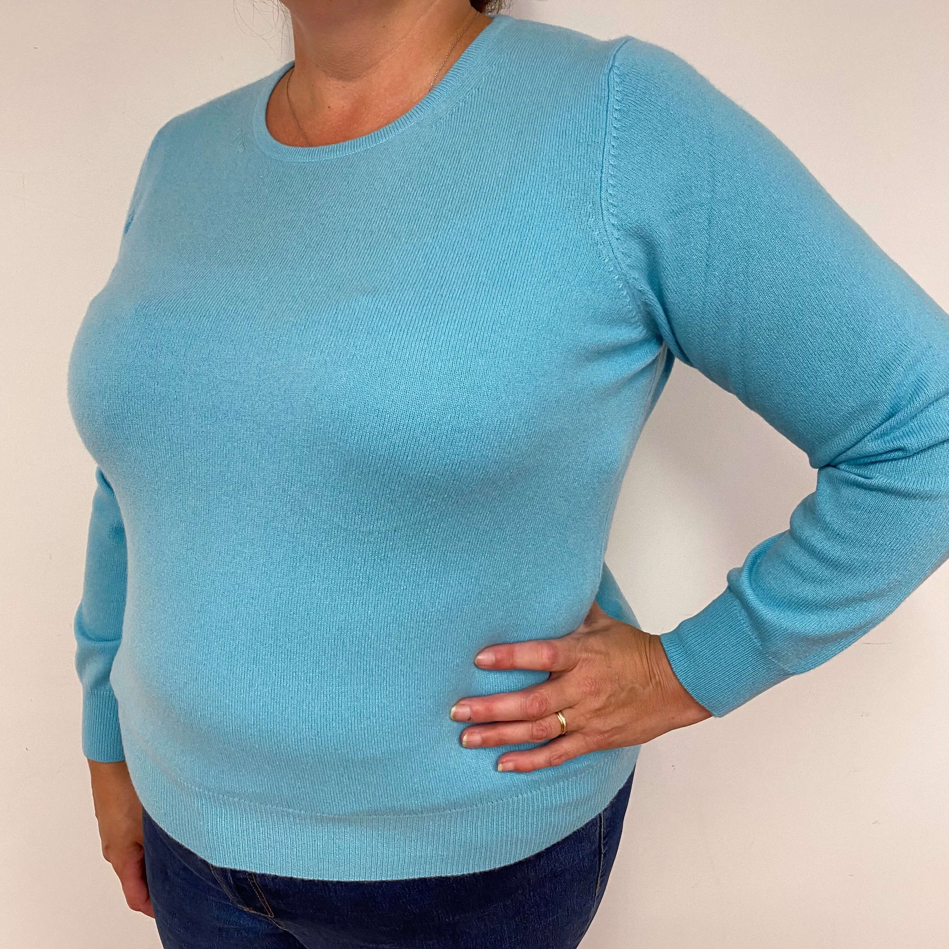 New Pale Aqua Crew Neck Jumper Extra  Large