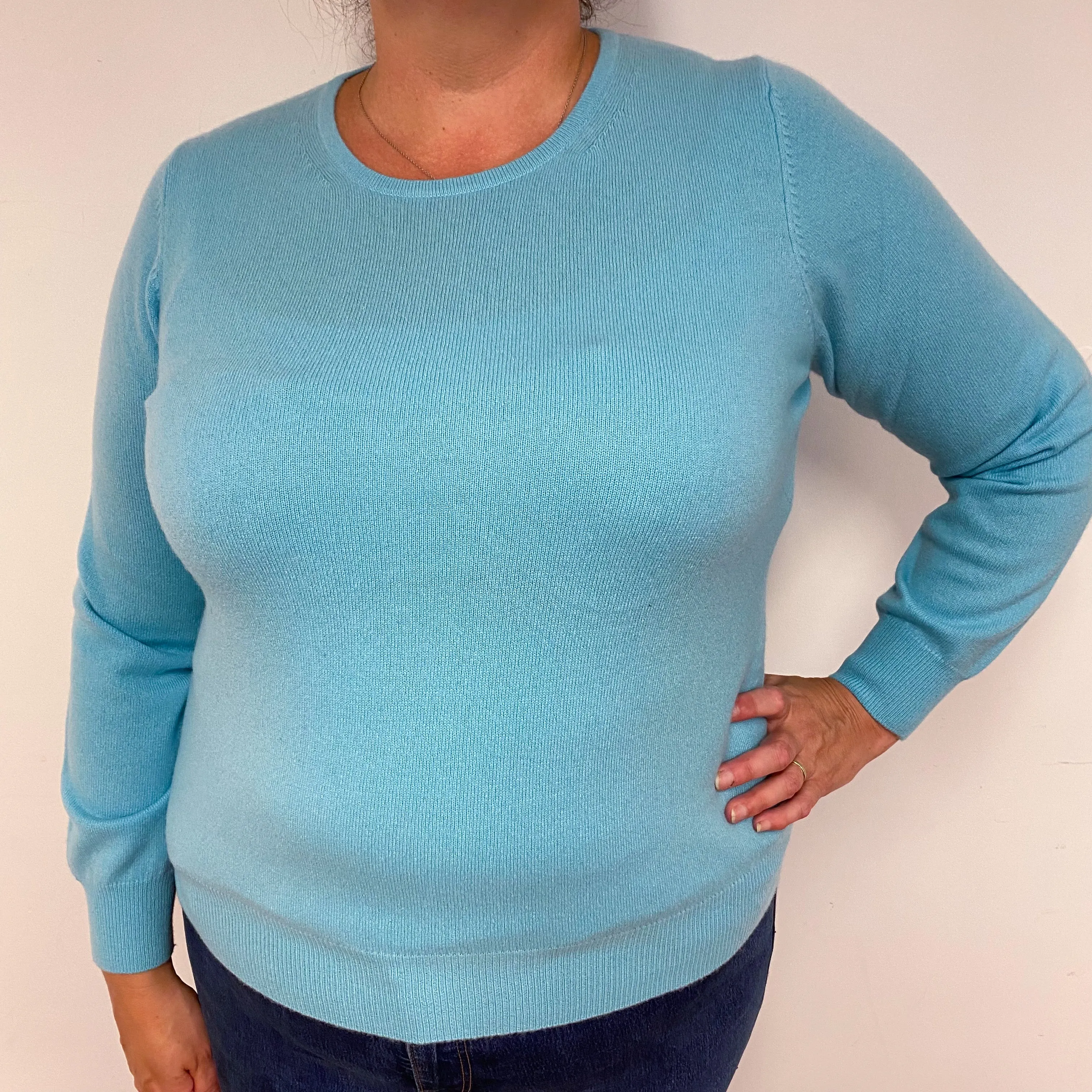 New Pale Aqua Crew Neck Jumper Extra  Large