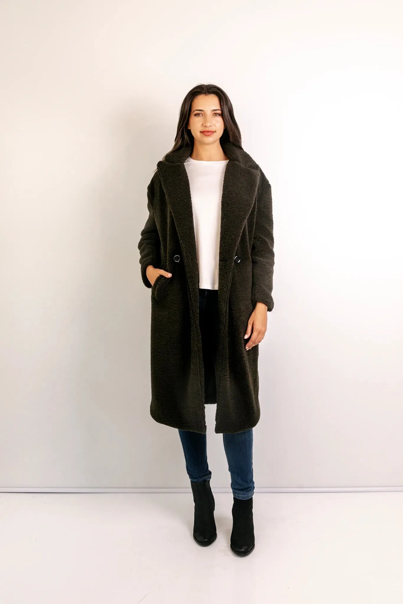 Nouvelle - Teddy Fur Lined Jacket, Khaki
