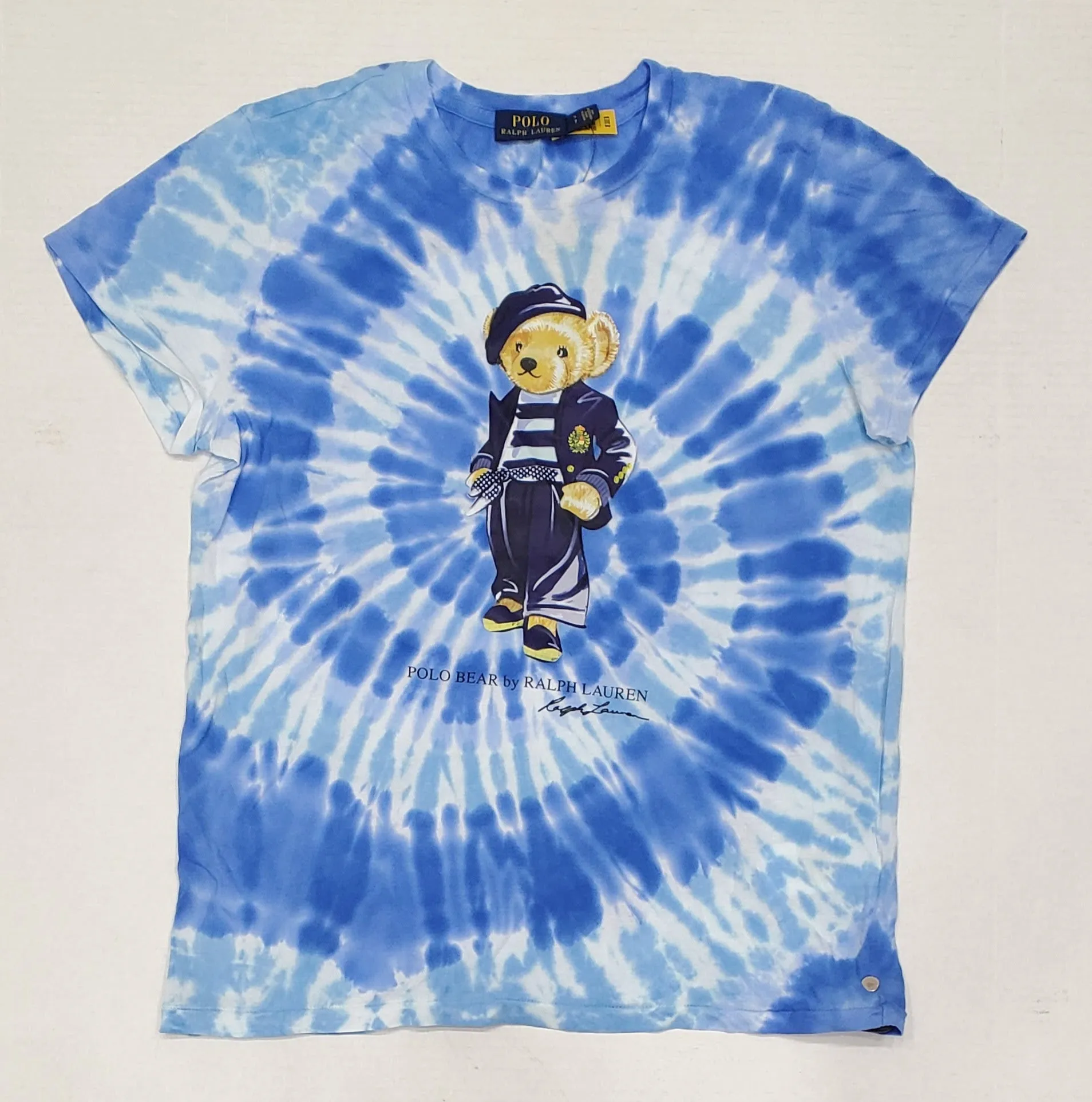 Nwt Polo Ralph Lauren Women's Tie Dye Crest Blazer Teddy Bear Classic Fit Tee