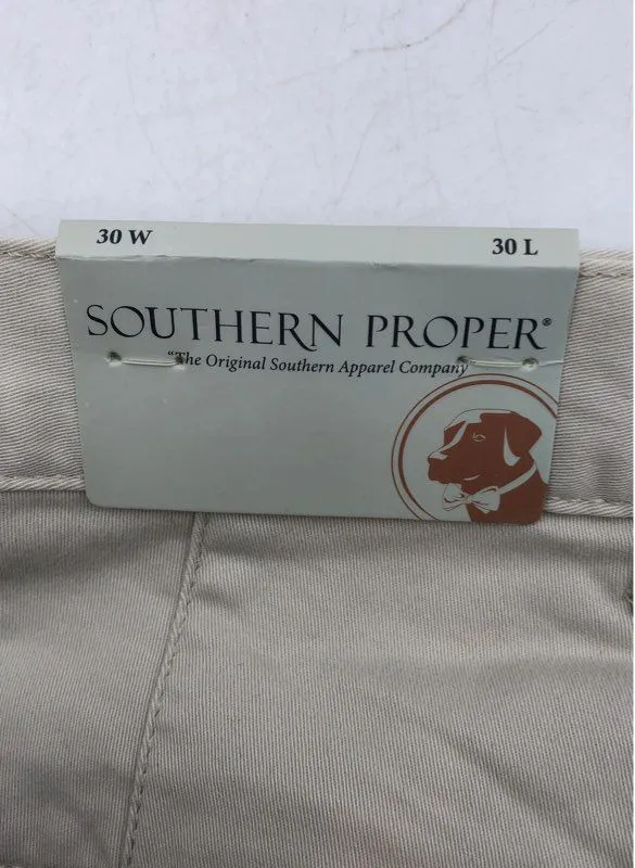 NWT Southern Proper Men's Stone Straight Leg Chino Pants - Size 30