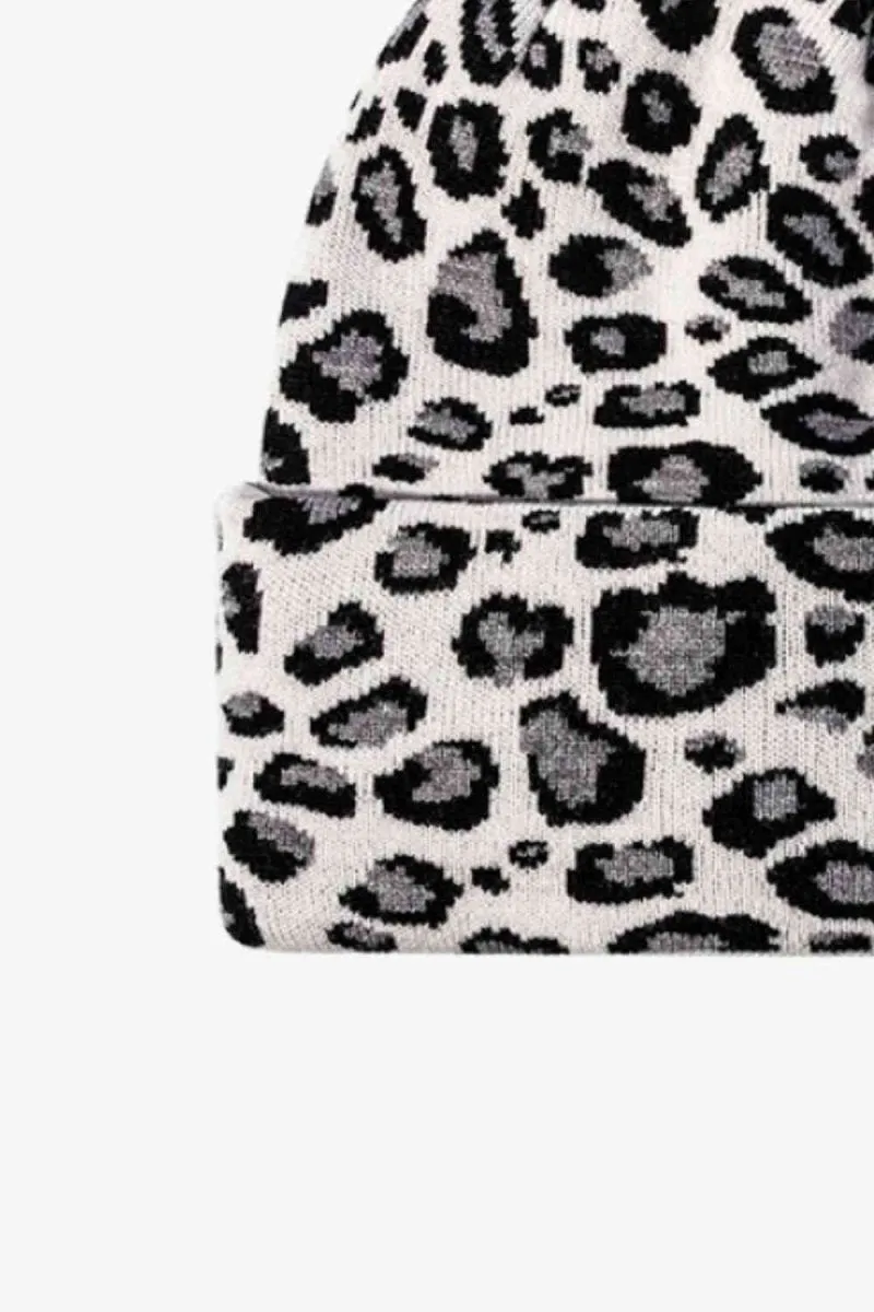 On The Prowl Leopard Print Cuffed Beanie