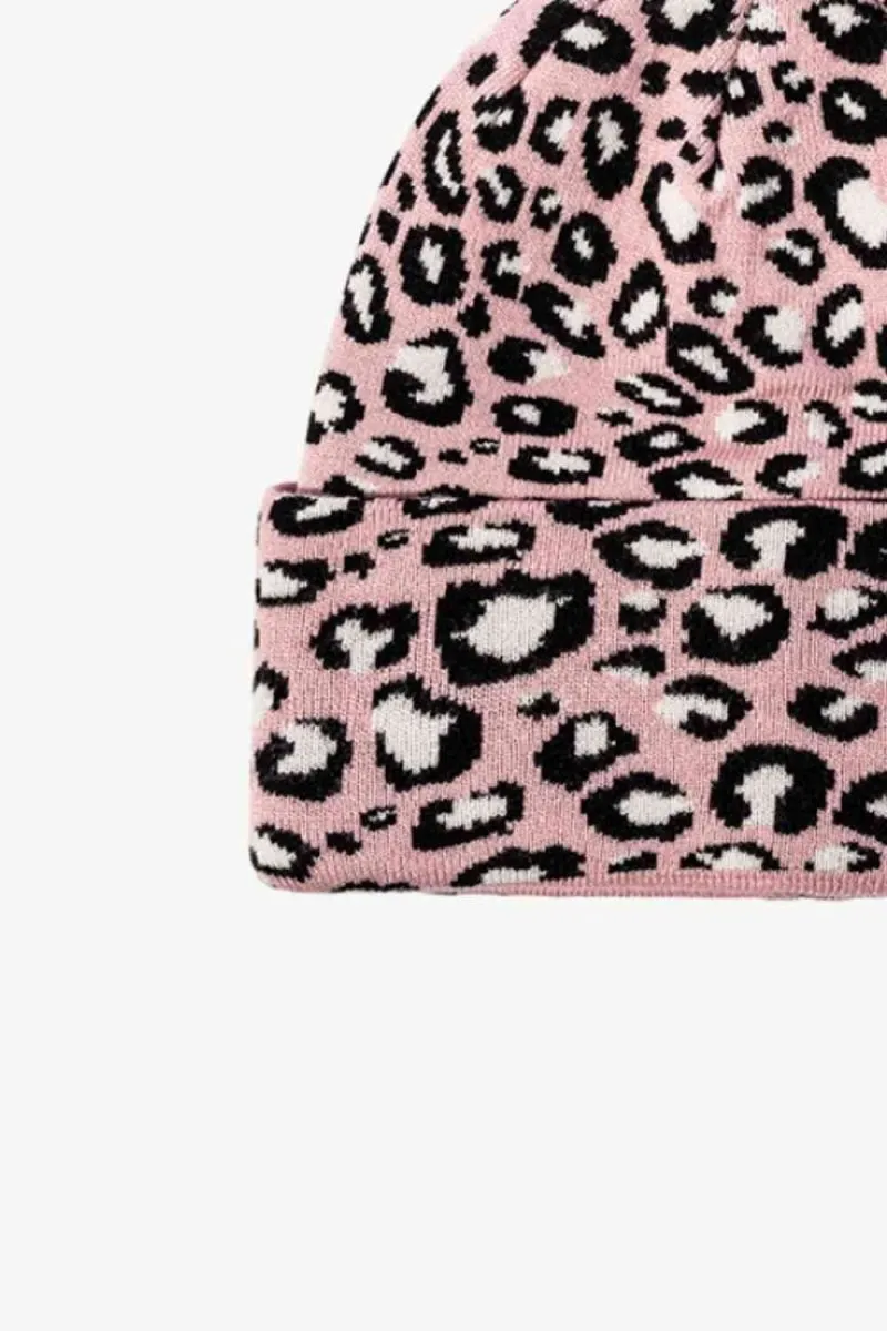 On The Prowl Leopard Print Cuffed Beanie