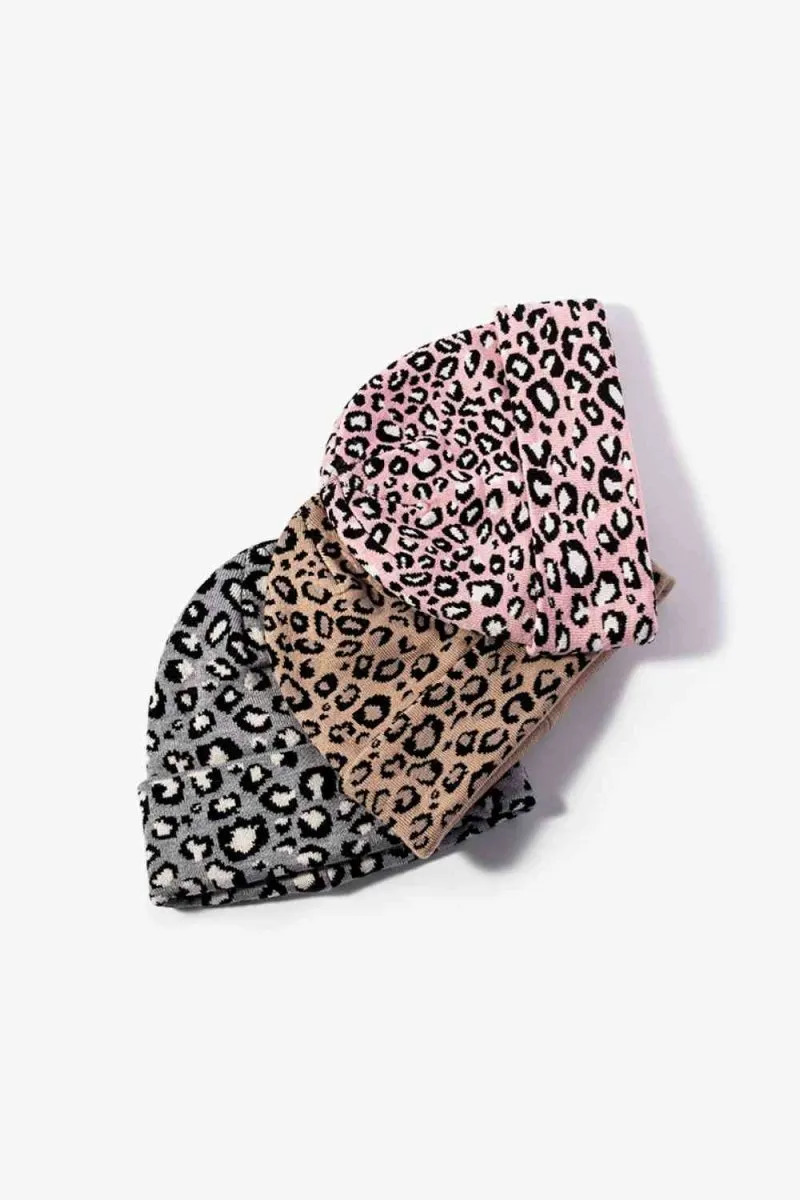 On The Prowl Leopard Print Cuffed Beanie