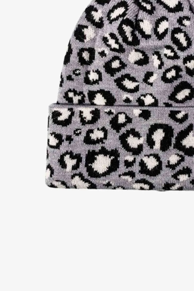 On The Prowl Leopard Print Cuffed Beanie