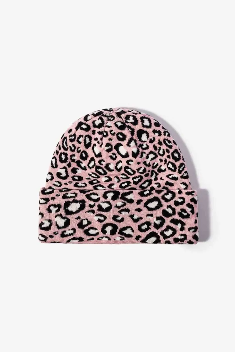 On The Prowl Leopard Print Cuffed Beanie
