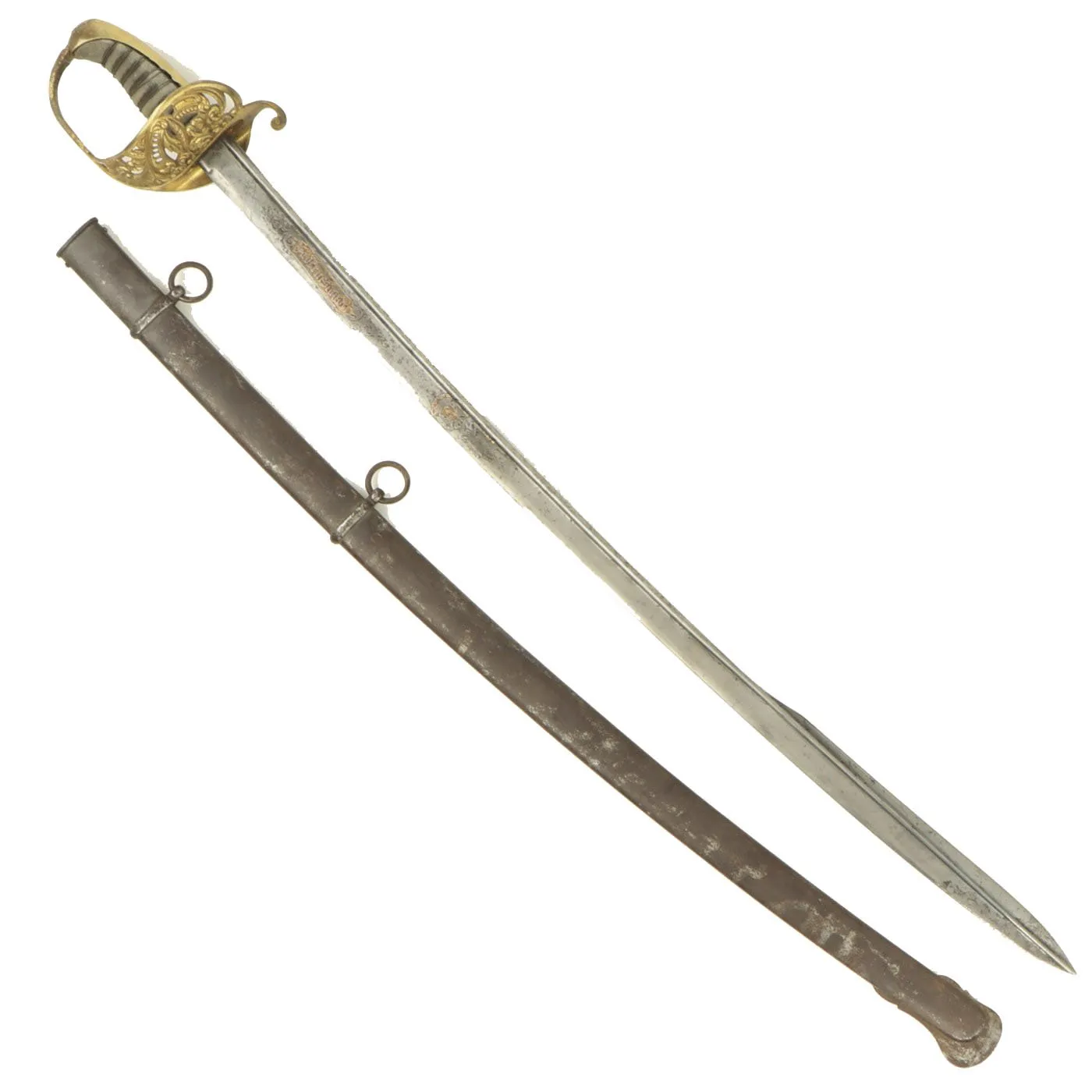 Original Swedish Model 1859 Infantry Officer's Sword with Steel Scabbard