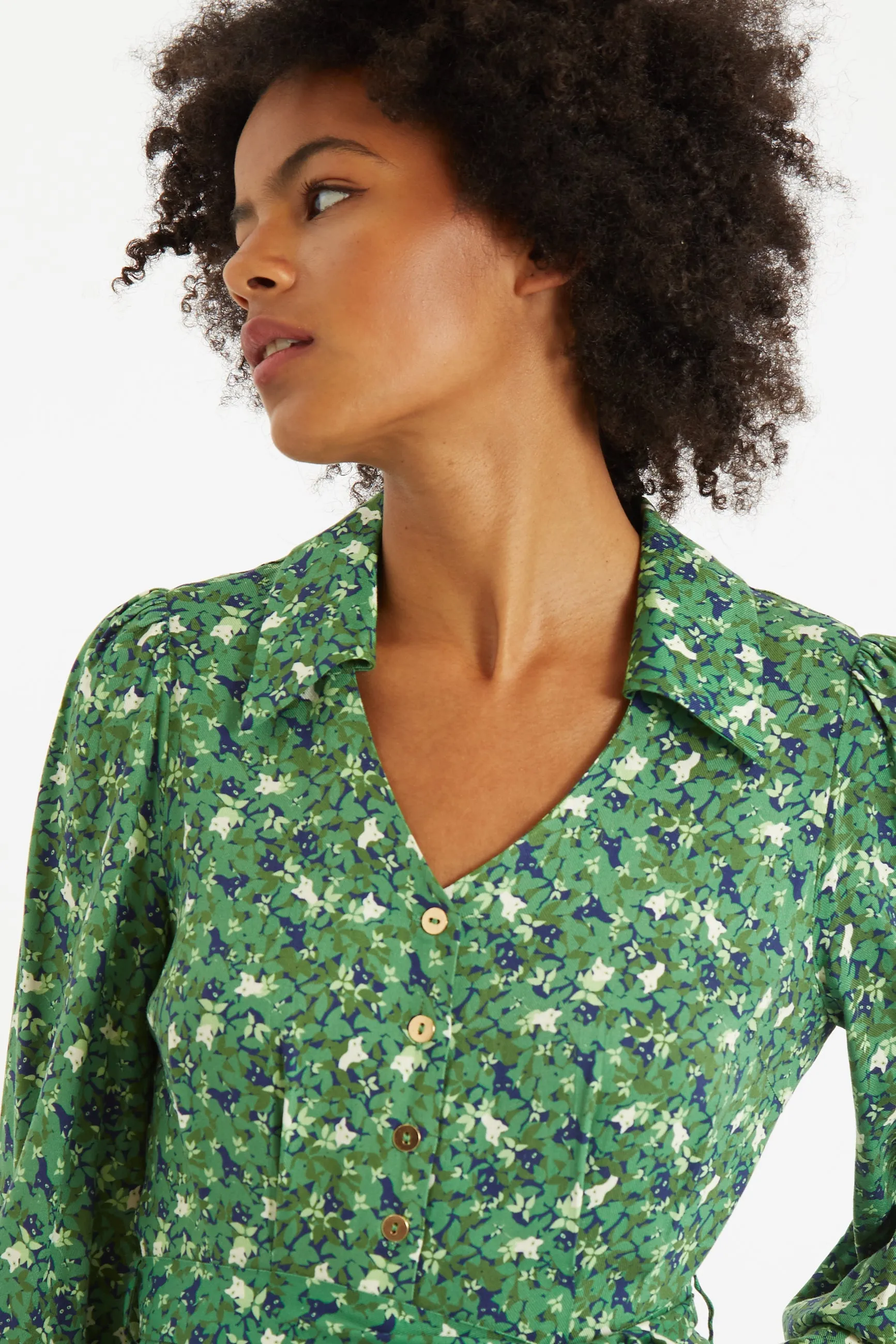 Oski Cat Camo Print Long Sleeve Jumpsuit