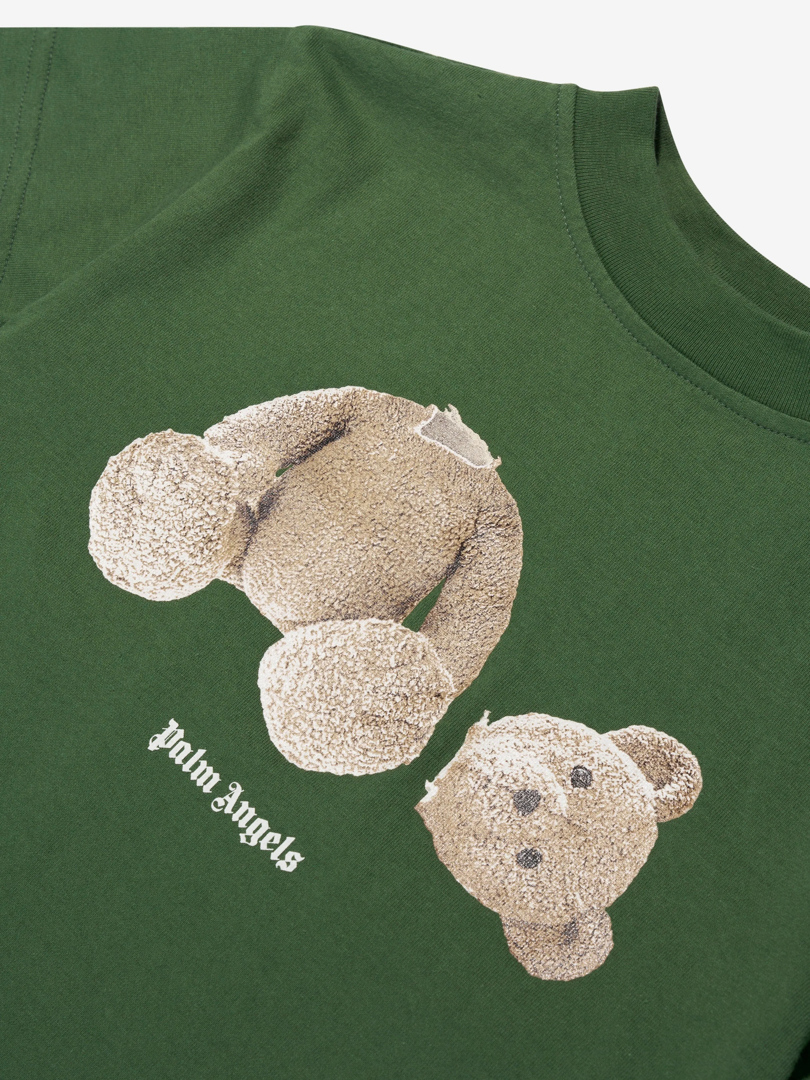 Palm Angels Boys Bear T-Shirt in Green