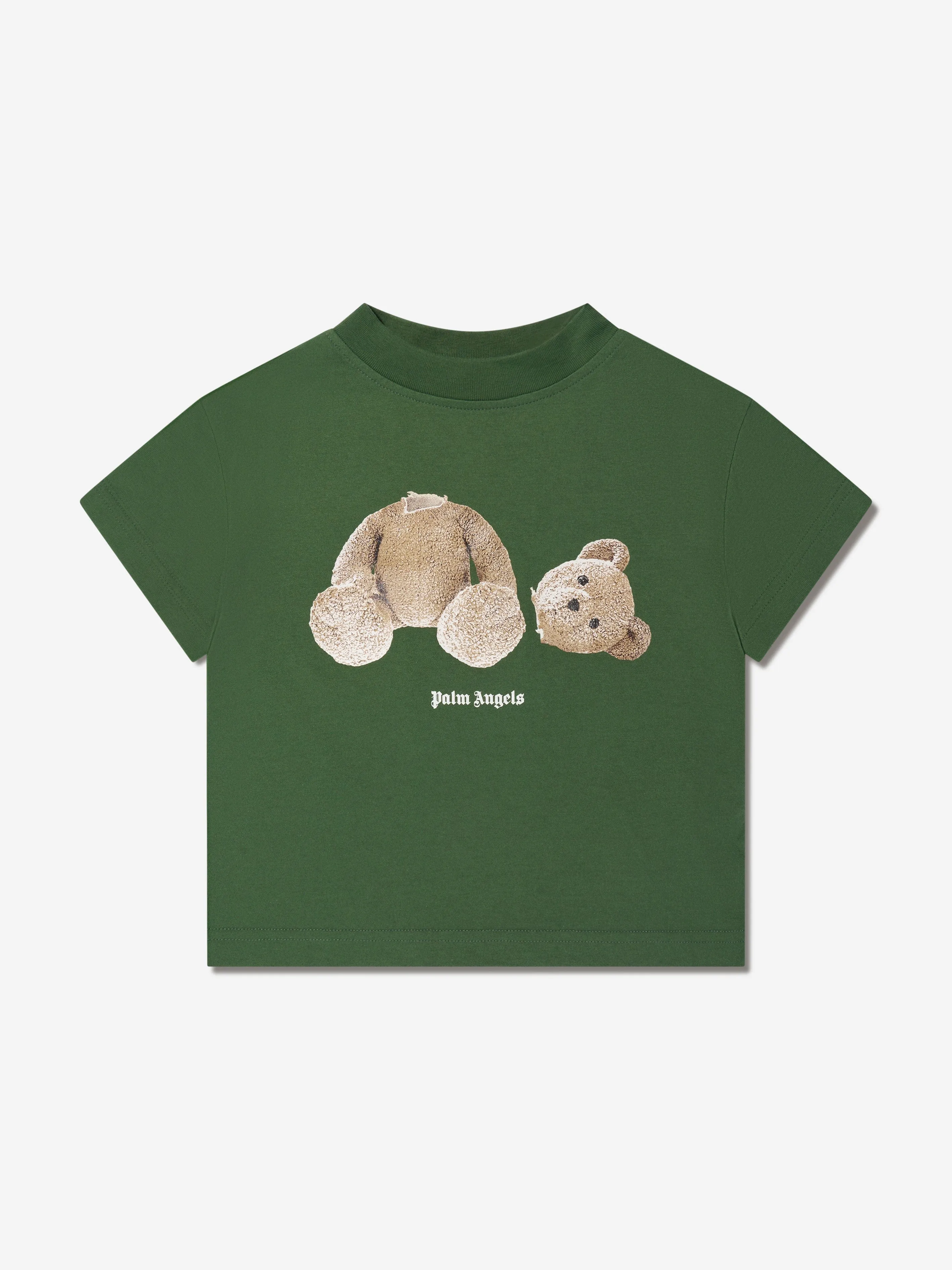 Palm Angels Boys Bear T-Shirt in Green