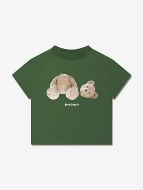 Palm Angels Boys Bear T-Shirt in Green