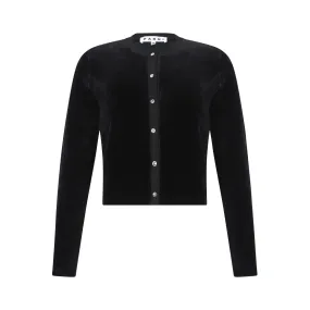 Parni Velour Cropped Cardigan