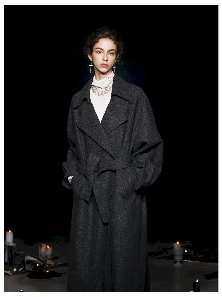 Patterned Herringbone Tweed Long Coat【s0000005466】