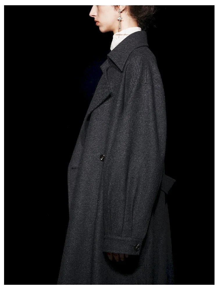 Patterned Herringbone Tweed Long Coat【s0000005466】