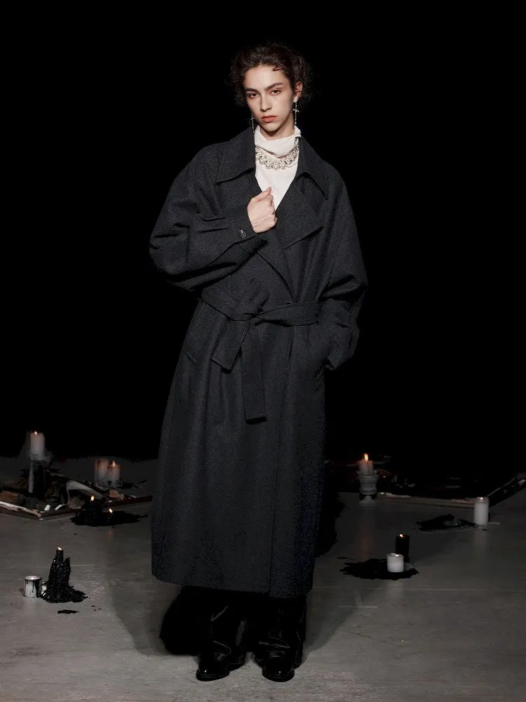 Patterned Herringbone Tweed Long Coat【s0000005466】
