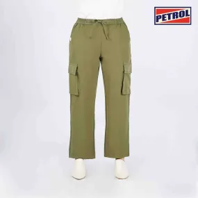 Petrol Ladies Basic Non-Denim Cargo Pants Mid-Rise Rinse Wash Fabric 169300 (Fatigue)